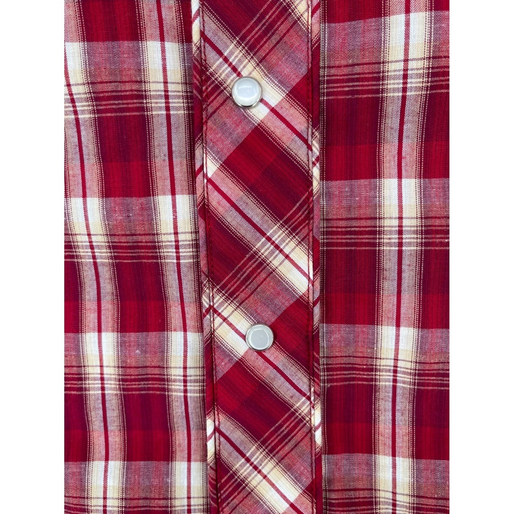 Roper Western Shirt Men L Red Plaid Embroidered Yoke Pearl Snap Smile Pocket NEW - Picture 15 of 15